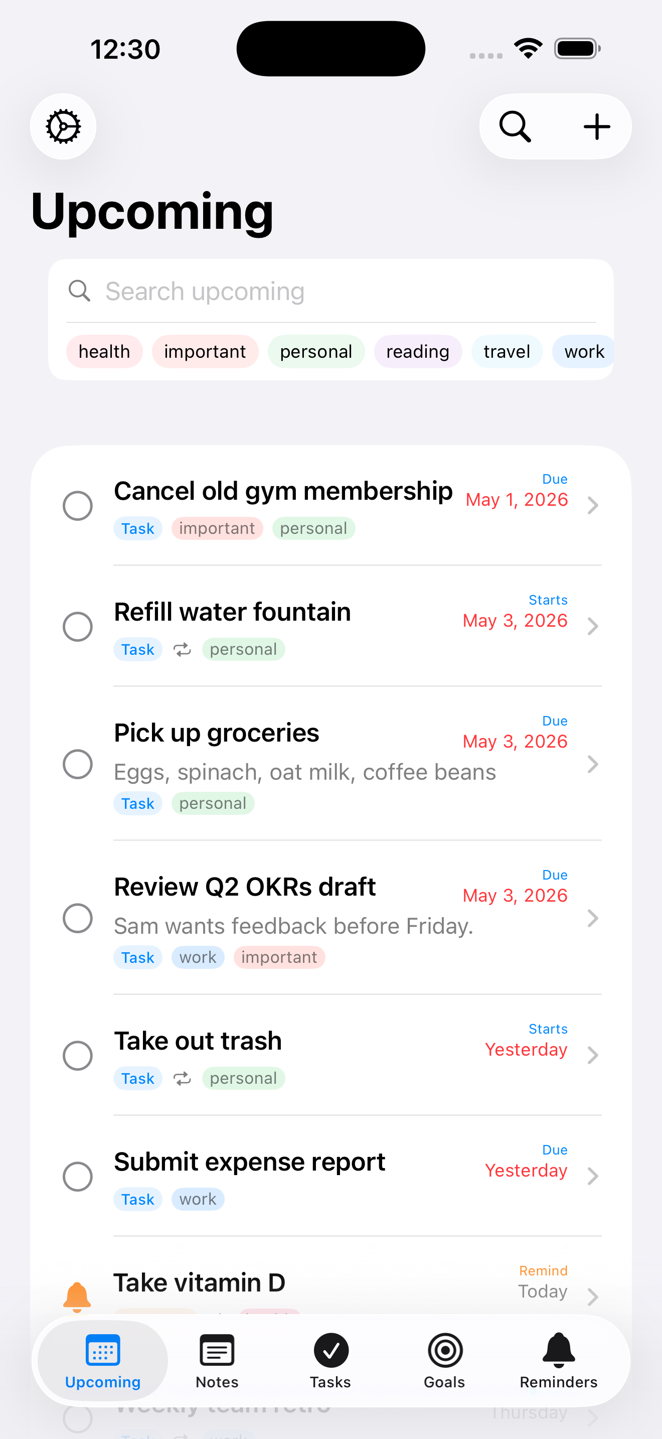 NoteThing on iPhone